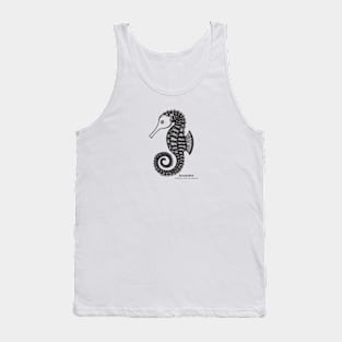 Seahorse with Common and Latin Names - seahorse drawing - animal design Tank Top